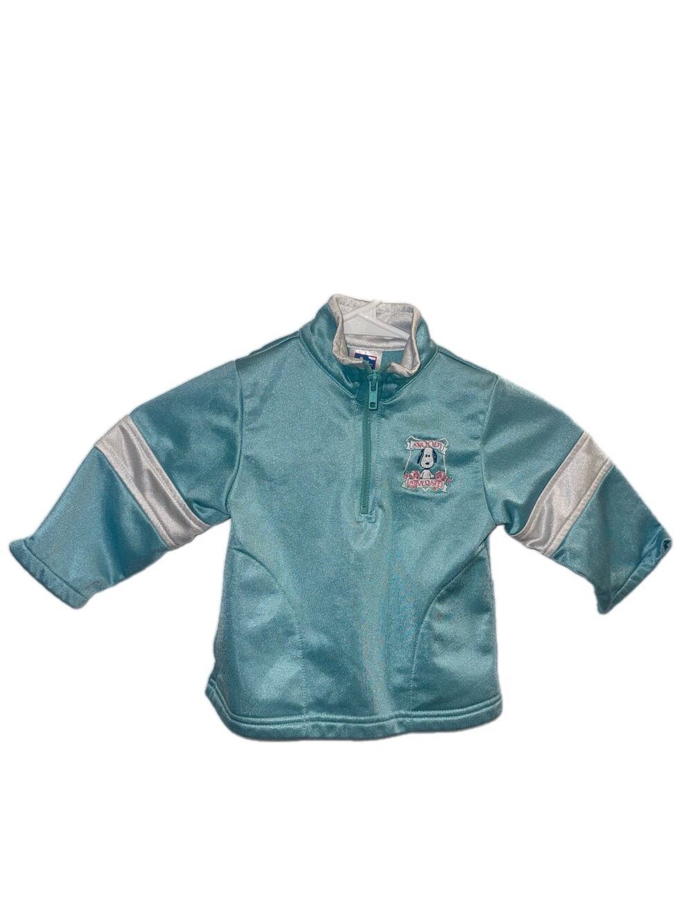 Vintage Peanuts Snoopy University Half Zip Pullover Jacket 18M Blue Track Jacket